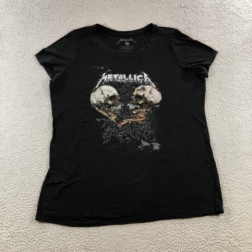 Metallica Shirt Womens Plus Sz 0 Black Skulls Graphic Band Rock 2019 Concert